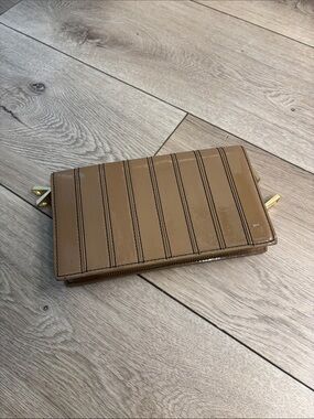 Z Spoke by Zac Posen Patent Wallet Clutch in Taupe